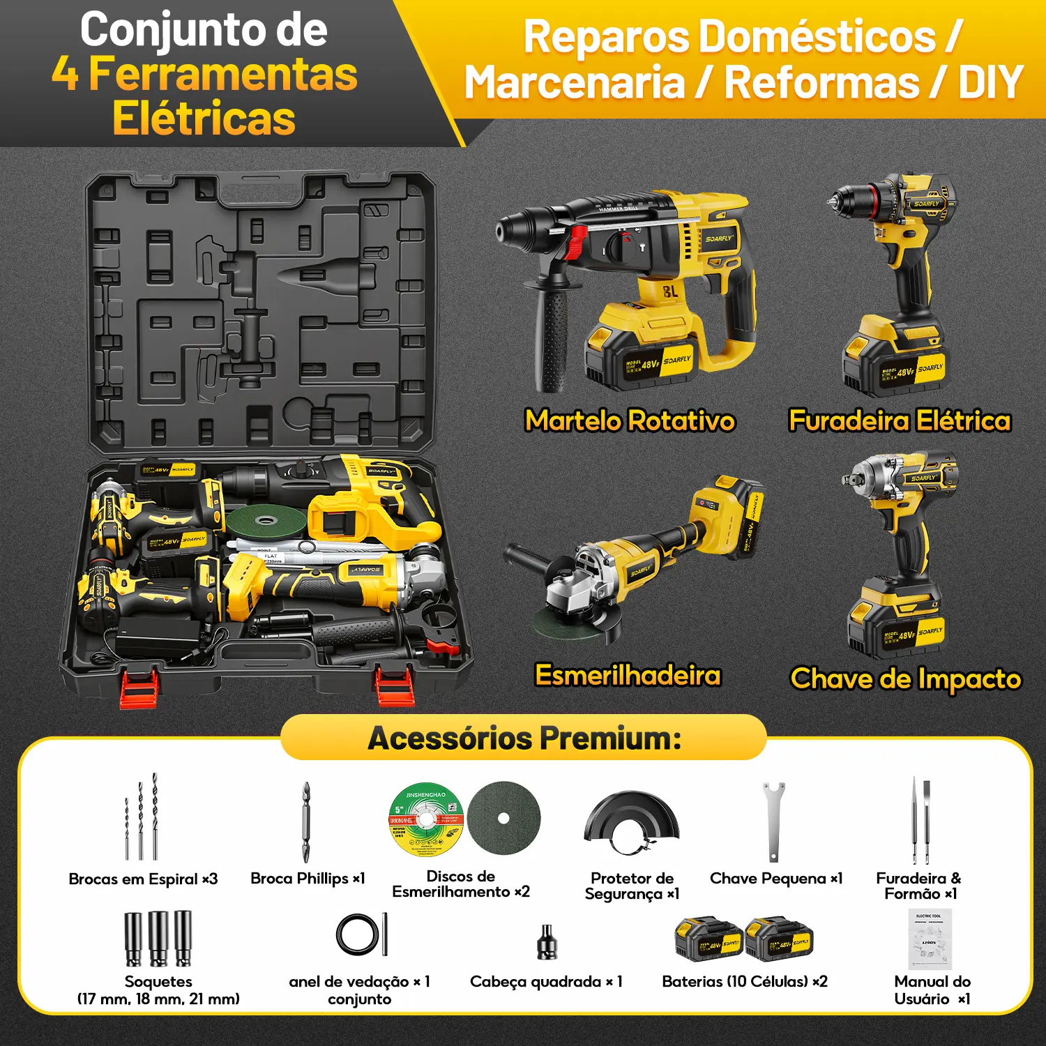 Imagem 10 de Kit Ferramentas 4 em 1
